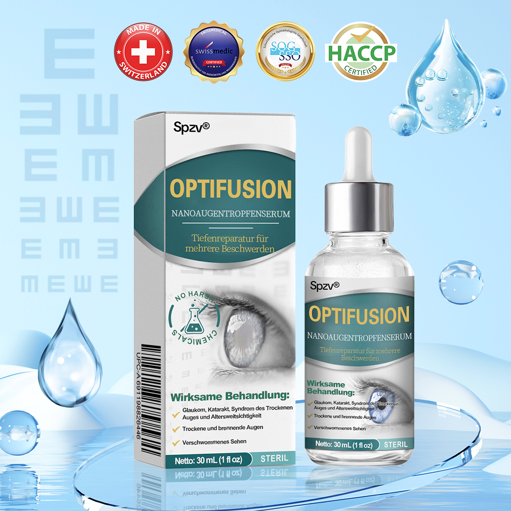 Spzv® OPTIFUSION NANOAUGENTROPFENSERUM🌸 Nanotechnologie stellt klares Sehen wieder her,  ohne Brille, ohne Operation